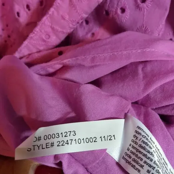 ELOQUII Elements Women’s Belted Eyelet Dress Puff Sleeve Mini Dress Plus Size 18 - Picture 9 of 10